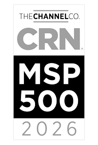 The Channel Company CRN MSP 500 2026 award badge, with the CRN logo at the top and “MSP 500” in white text on a black background above the year 2026.