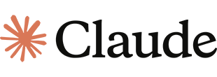 Claude AI logo with an orange starburst icon and the word 'Claude'