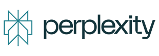 Perplexity AI logo with a teal geometric icon and the word 'Perplexity'